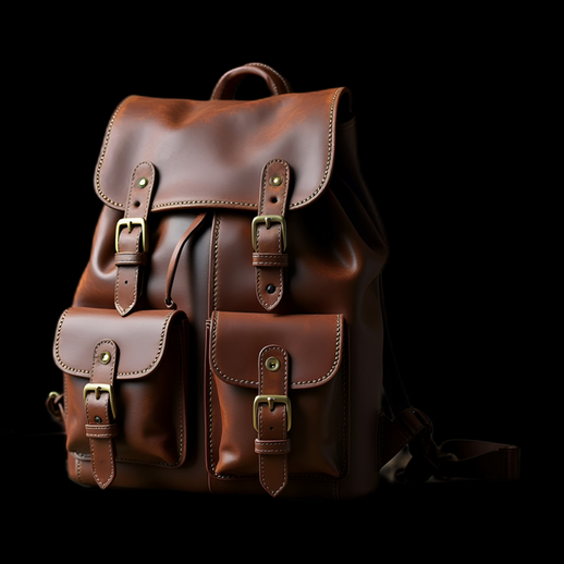 Sac à dos en cuir marron