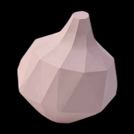 Ail stylisé 3D low poly