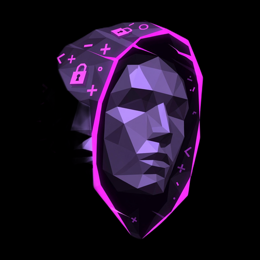 Tete cyberpunk 3D gratuit low poly neon