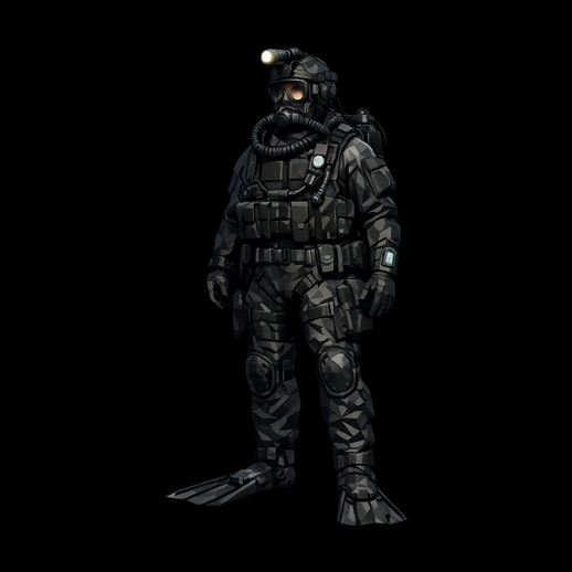 Plongeur tactique en camouflage 3D