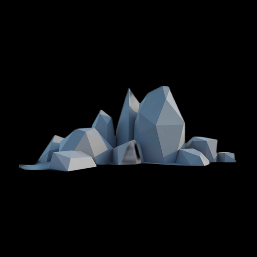 Rochers polygonaux basse résolution en 3D