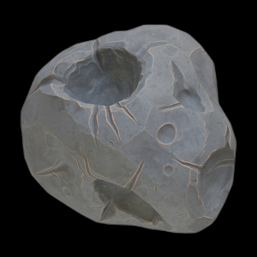 Rocher cratere 3D gratuit style meteorite
