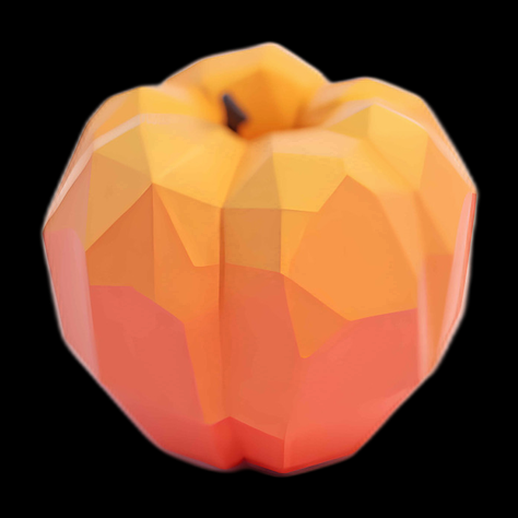 Pomme géométrique en 3D orange