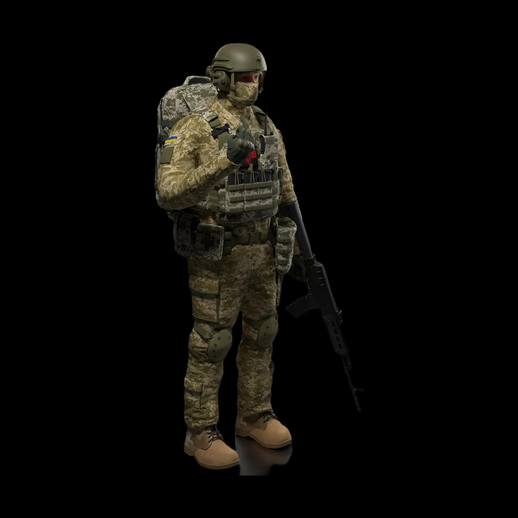 Soldat militaire 3D gratuit en tenue de camouflage - modele 3D gratuit