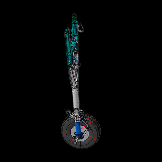 Train d'atterrissage avion 3D gratuit detaille
