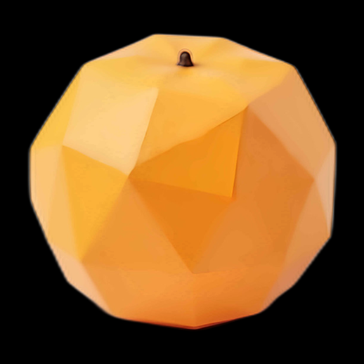 Pomme 3D facettée orange