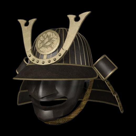 Casque samourai 3D gratuit kabuto detaille