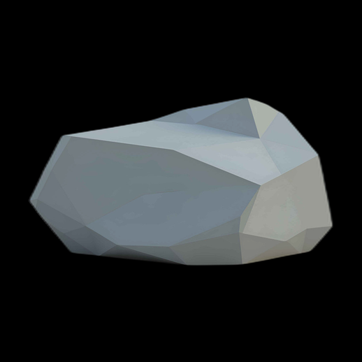 Rocher 3D Low Poly Gris