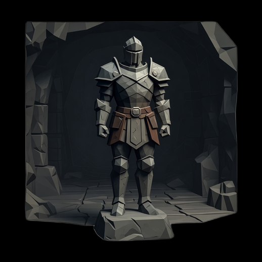 Chevalier medieval 3D gratuit armure low poly