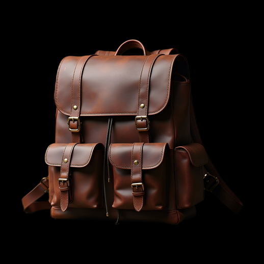 Sac à dos en cuir marron vintage