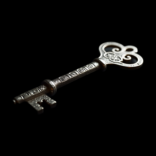 Clé ornementale 3D en métal