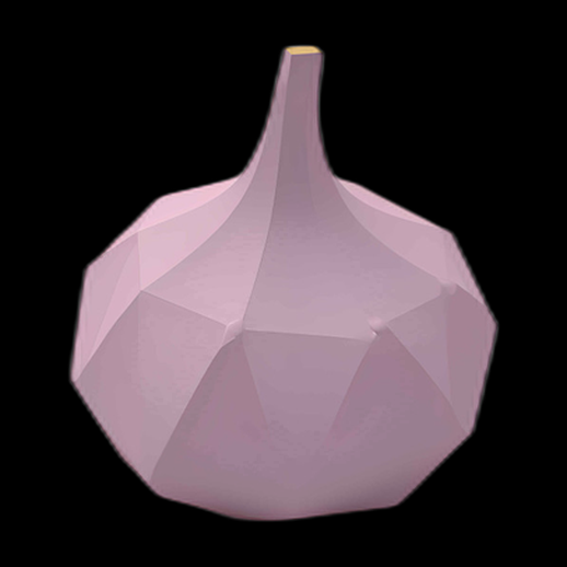 Ail 3D stylisé rose pâle