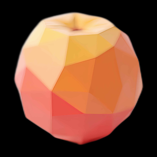 Pomme 3D Low Poly Colorée