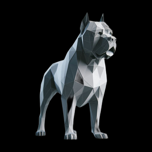 Chien low poly 3D gratuit style moderne
