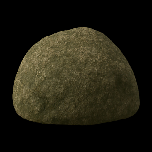Asset 3D: Pierre mousseuse verte