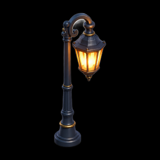 Lampadaire vintage 3D gratuit style classique urbain - modele 3D gratuit