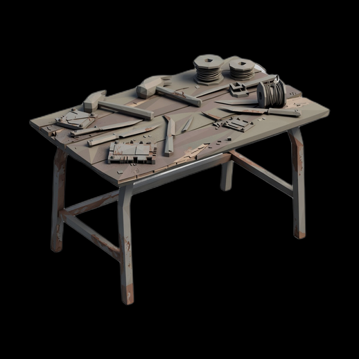 Etabli atelier bois 3D gratuit avec outils