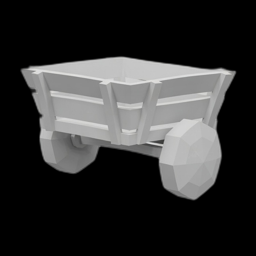 Charrette 3D gratuit low poly stylisee