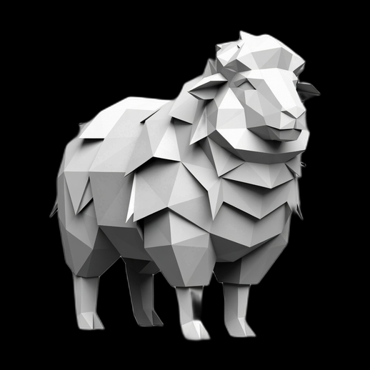 Mouton low poly 3D gratuit stylisé