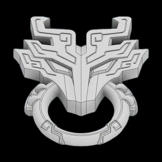 Embleme cornu stylise 3D gratuit metal