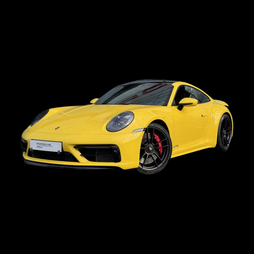 Voiture sport jaune 3D gratuit type Porsche