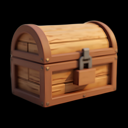 Coffre au trésor 3D en bois
