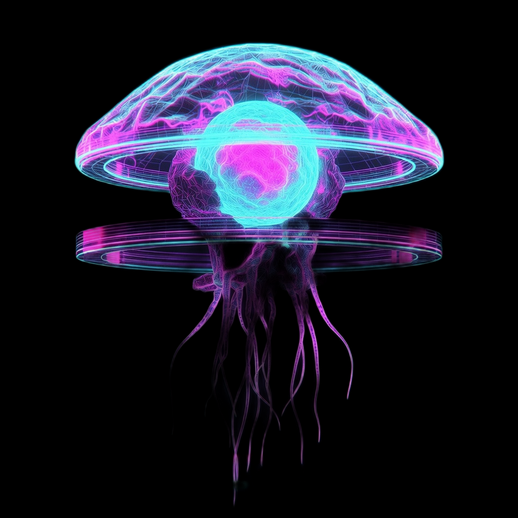 Méduse 3D lumineuse et futuriste