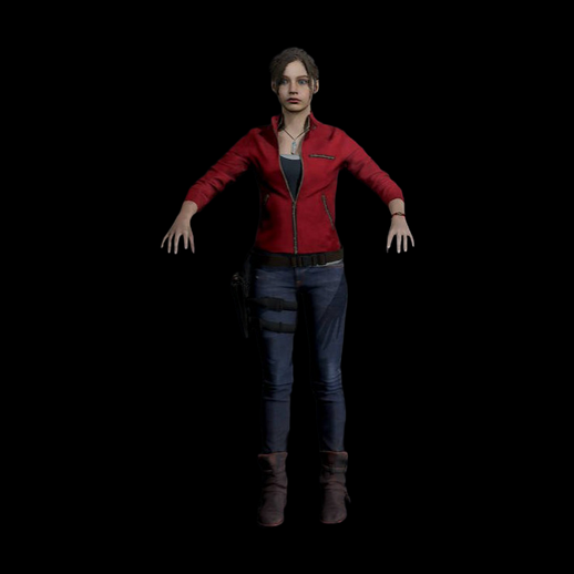 Personnage femme 3D gratuit veste rouge realiste