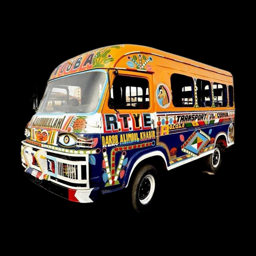 Bus decoratif colore 3D gratuit style vintage