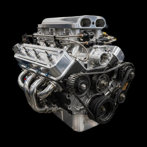 Moteur V8 haute performance poli