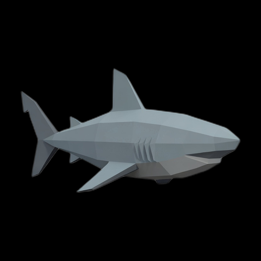 Requin low poly 3D gratuit stylise