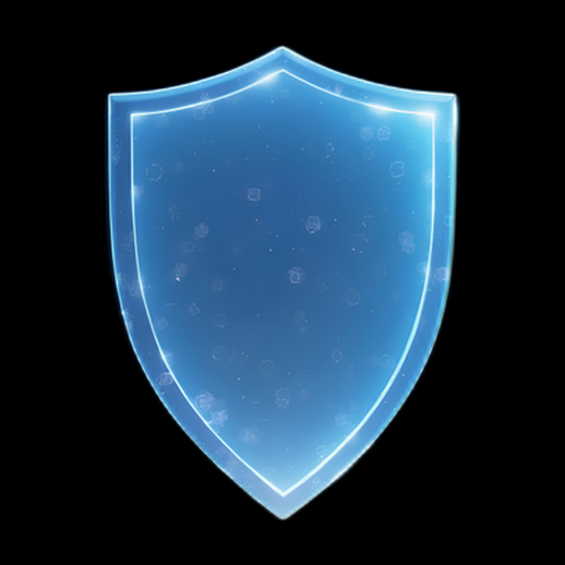 Bouclier bleu lumineux asset 3D