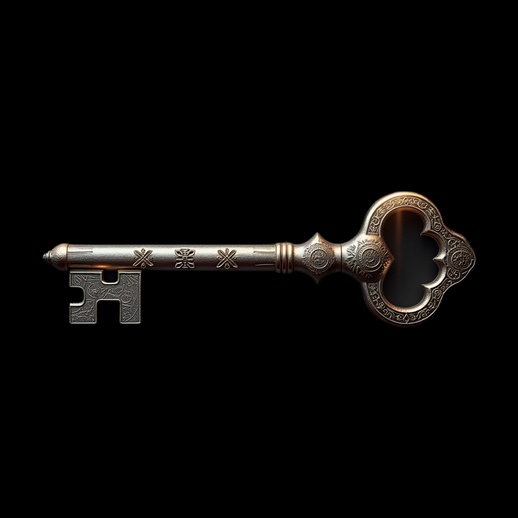 Clé ornementale ancienne en 3D