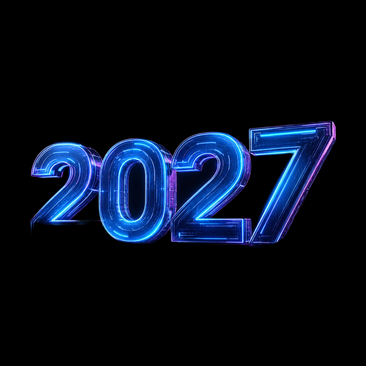 Chiffres 2027 neon modele 3D gratuit - modele 3D gratuit