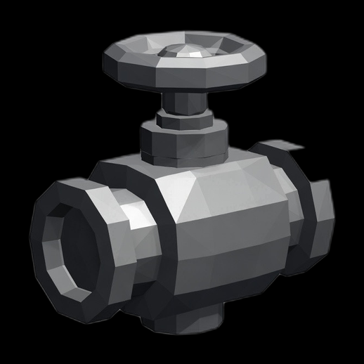 Vanne industrielle 3D gratuit style low poly