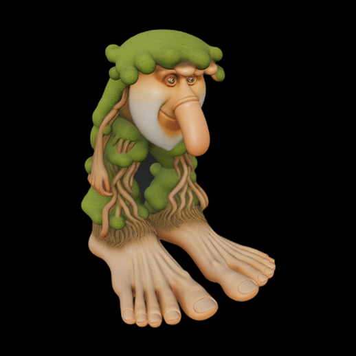 Creature fantastique 3D gratuit style troll vegetal