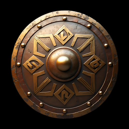 Bouclier rond ancien détaillé en 3D