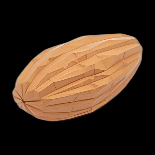 Amande 3D Low Poly stylisée