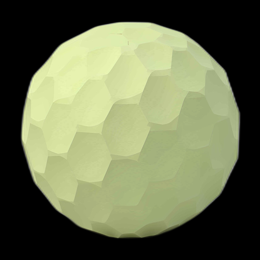 Sphère facettée vert pâle 3D
