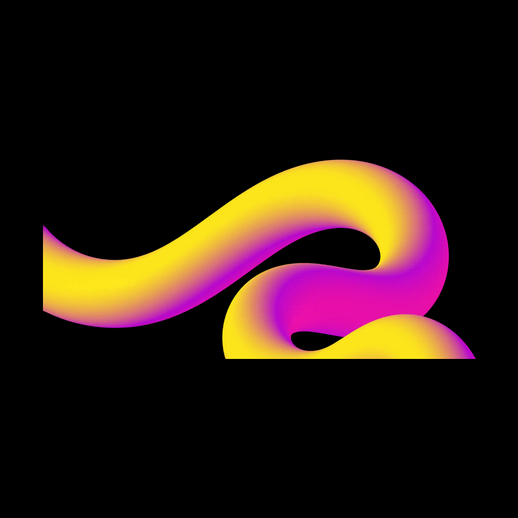 Forme abstraite ondulée 3D gratuit dégradé coloré - modele 3D gratuit