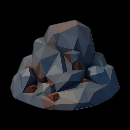 Rocher low poly 3D gratuit stylise