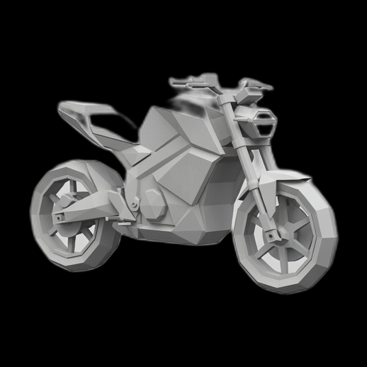 Moto low poly 3D gratuit futuriste