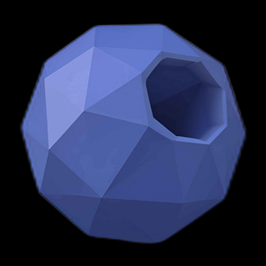 Balle polygonale bleue avec trou