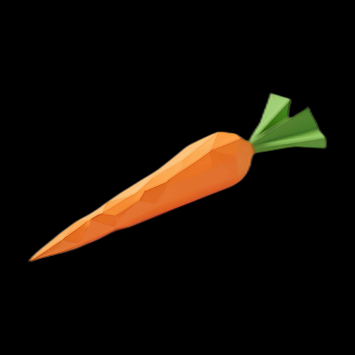 Carotte low poly 3D