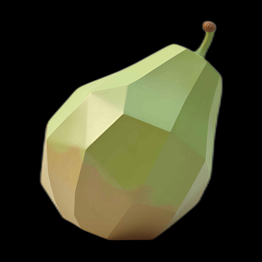 Poire 3D à faible polygone - modele 3D gratuit