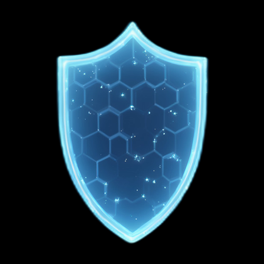 Bouclier futuriste hexagonal bleu