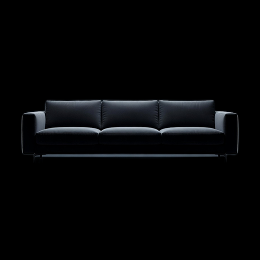 Canape moderne 3 places 3D gratuit noir