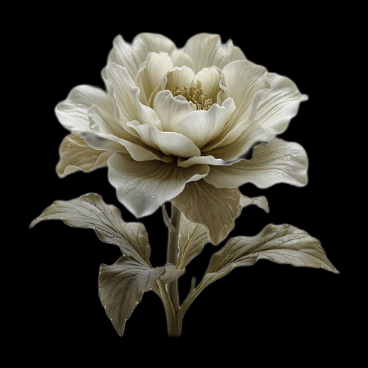 Fleur pivoine blanche 3D gratuit realiste