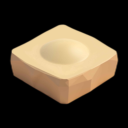 Asset 3D : Bonbon Carré Beige