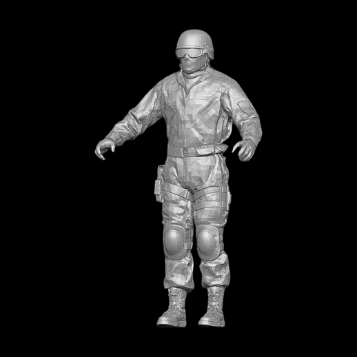 Asset 3D : Soldat d'assaut low-poly